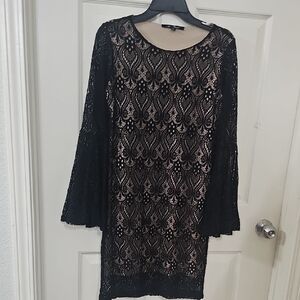 Chic Black Lace Long Sleeve Dress